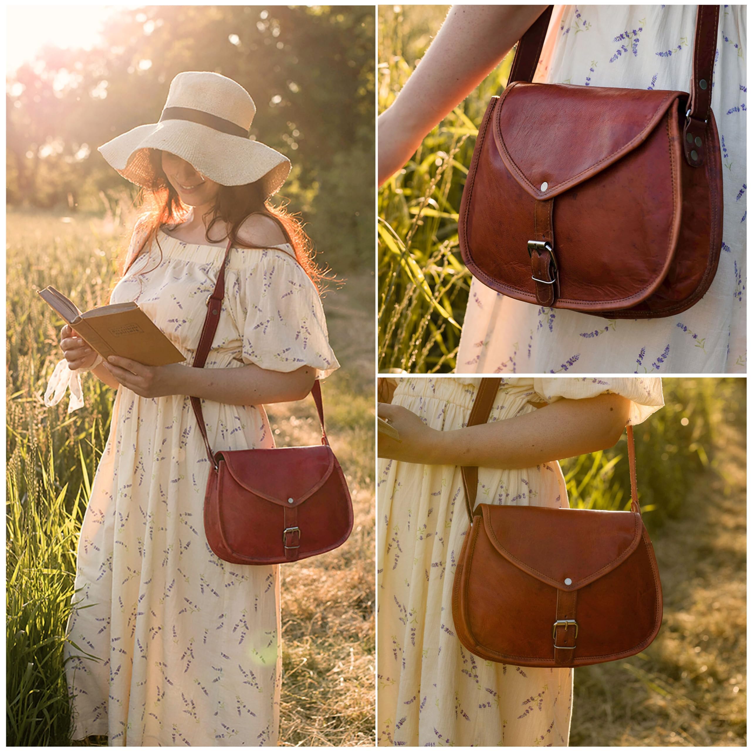 Gusti Bolso de cuero - Charleen Bolso bandolera de piel marrón