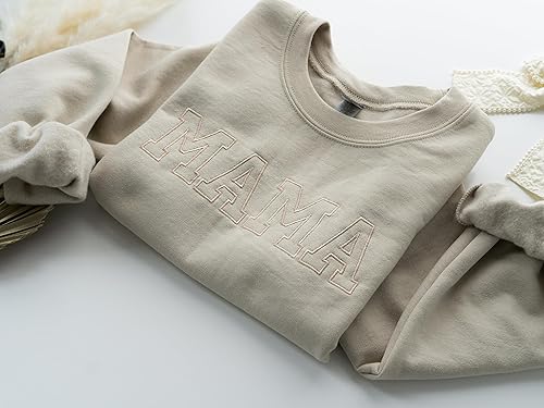 Miniatura 4 de Up2ournecksinfabric - Embroidered - Mama Sweatshirt - Embroidery Mom Sweatshirt - Mother's Day Gift - Custom Mother's Day Gift - Gift For Wife - Mom