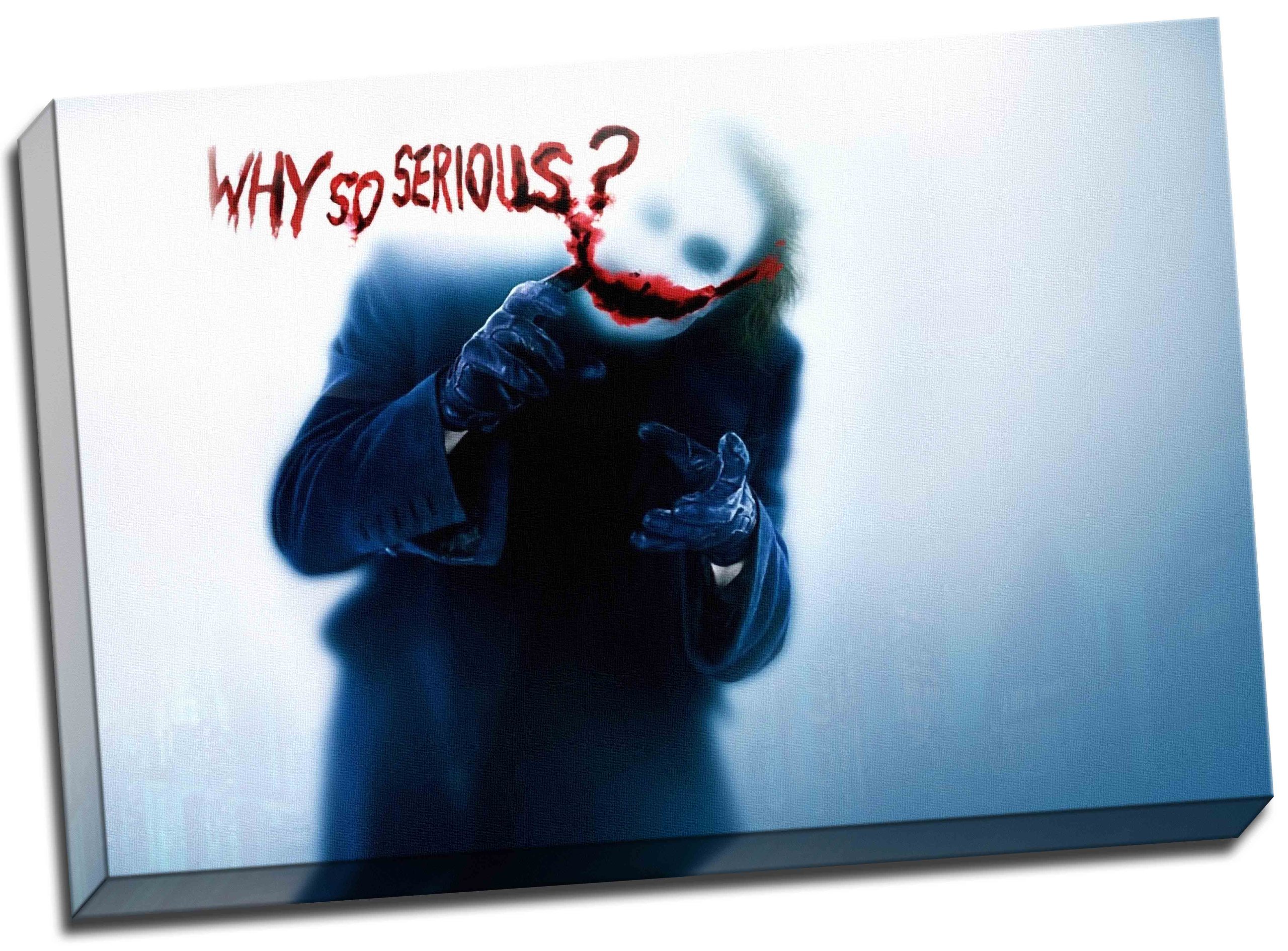 Batman Joker Why So Serious Canvas Art Print Framed Picture Large 30x20 Inches