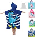 Dinosaur Beach Towel with Hood for 3-10 Years Boys and Girls Hooded Towels Bath Robe for Kids