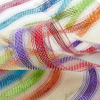 Celebrate It 10" x 6.3yd. Rainbow Striped Mesh, 12 Pack