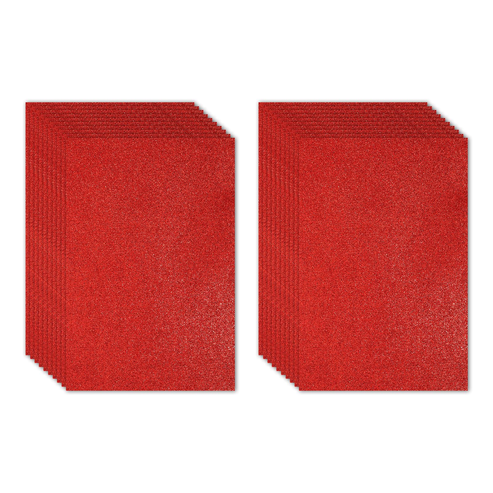 PATIKIL Red Shiny EVA Glitter Foam Sheet 11 x 8 Inch 2mm Thick Sparkle EVA Glitter Felt for Crafts DIY Project, 20 Pcs