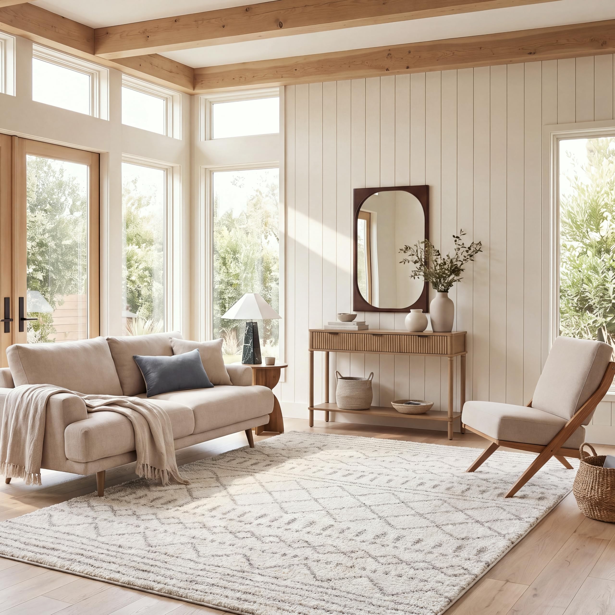 SAFAVIEH Arizona Shag Rug 8'x10', Soft Plush Boho Ivory &amp; Beige ASG741A