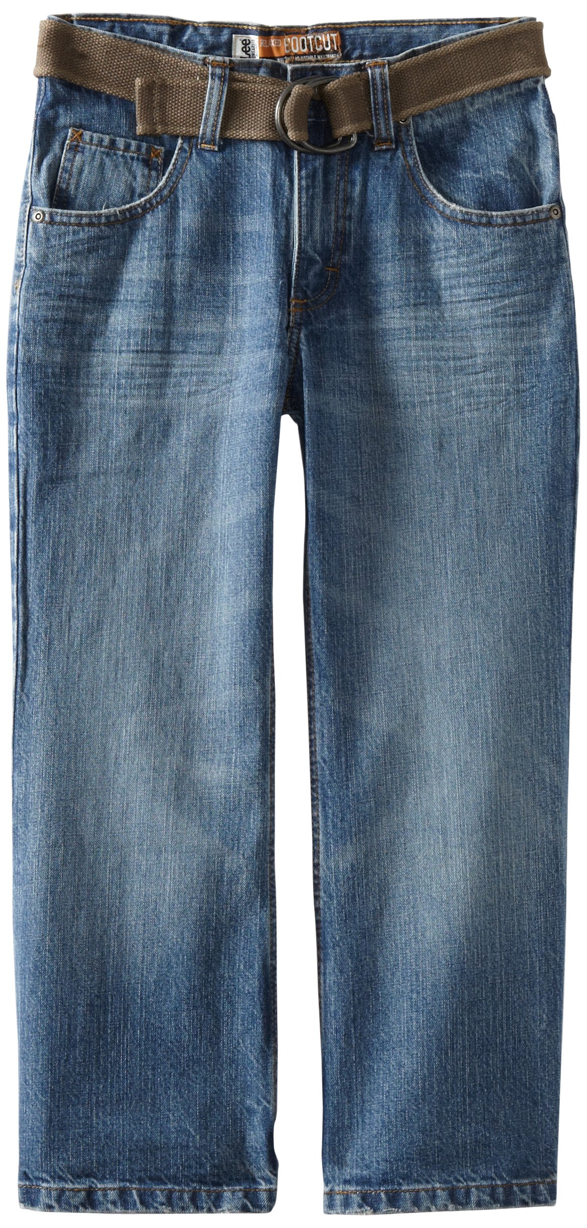Lee Big Boys' Husky Dungarees Belted Relaxed Bootcut Jeans