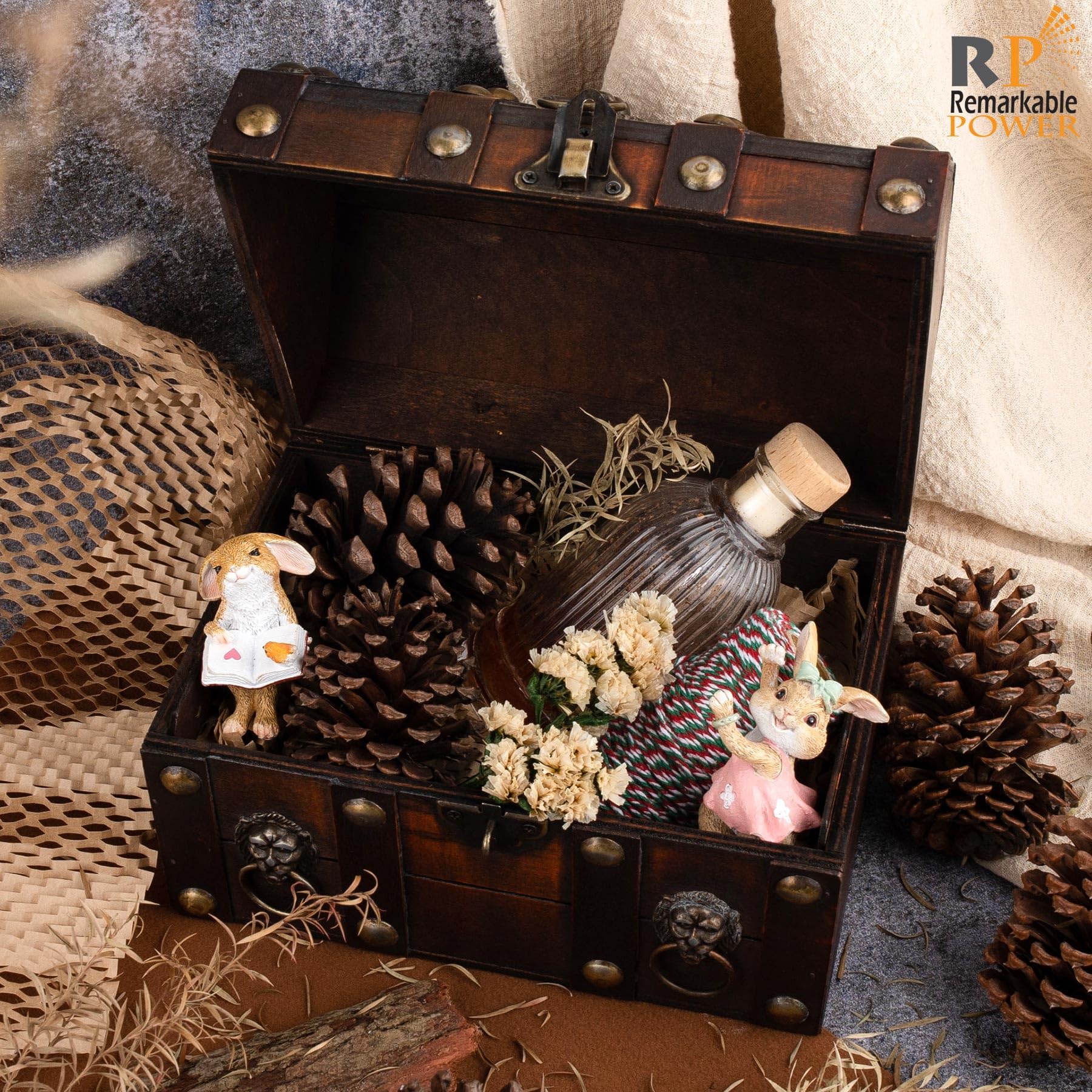 Amazon.com: RP Remarkable Power, Large Treasure Chest Wooden