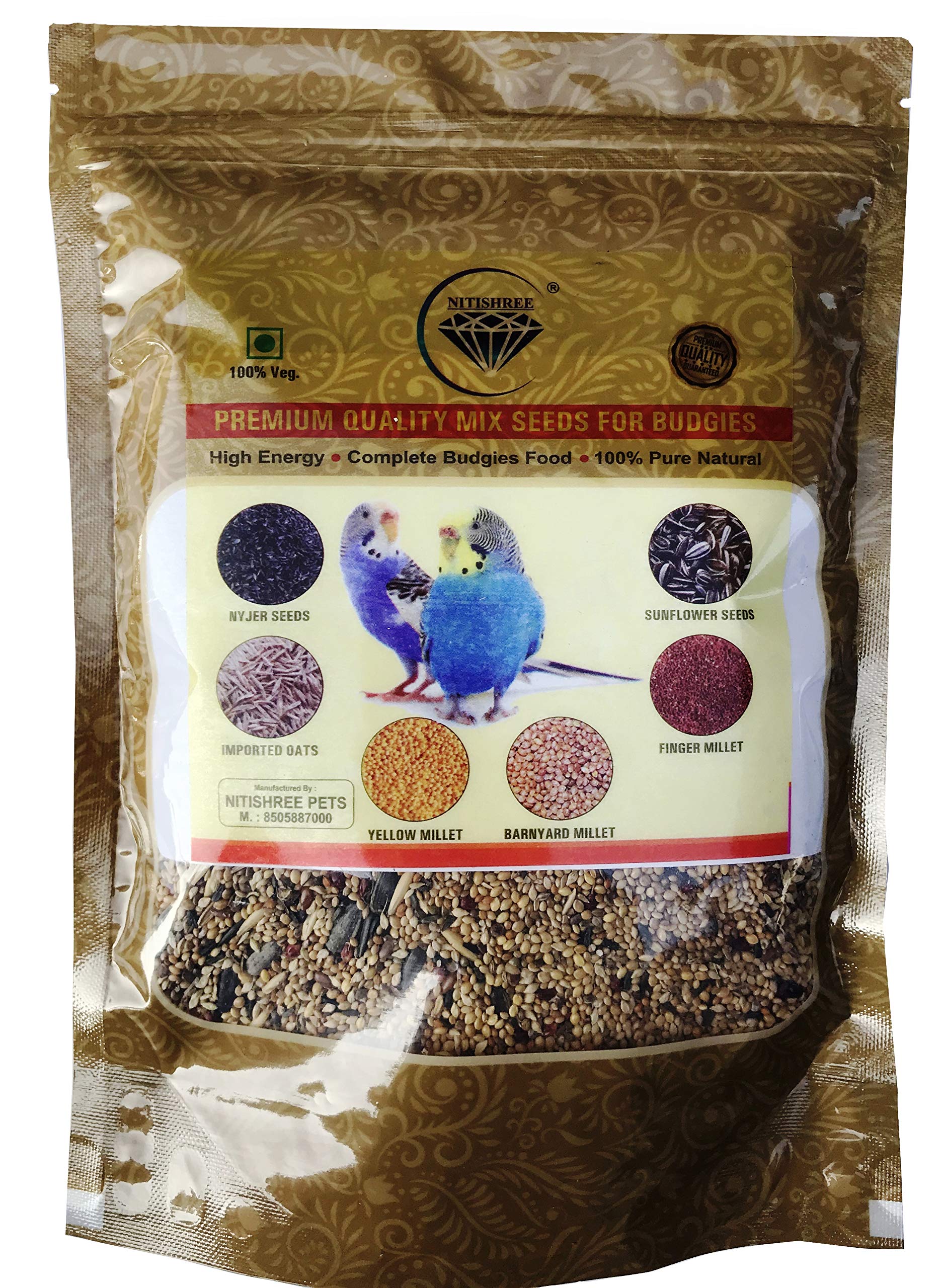 Nitishree ® Premium Birds Food for All Budgies and Parakeet | Daily Birds Food Seed Mix-500gm (B08SMR7812) Amazon Price History, Amazon Price Tracker