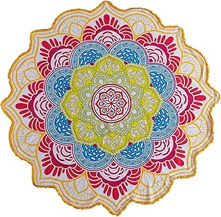 Popular Handicrafts Round tapestry Indian Mandala Beach Throw Roundie wall hanging Hippy Boho Gypsy Cotton Tablecloth, Round Yoga Sheet 68"