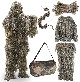 FUNPENY Ghillie Suits for Men, Outdoor Camo Hunting Ghillie Suit Costume Clothings