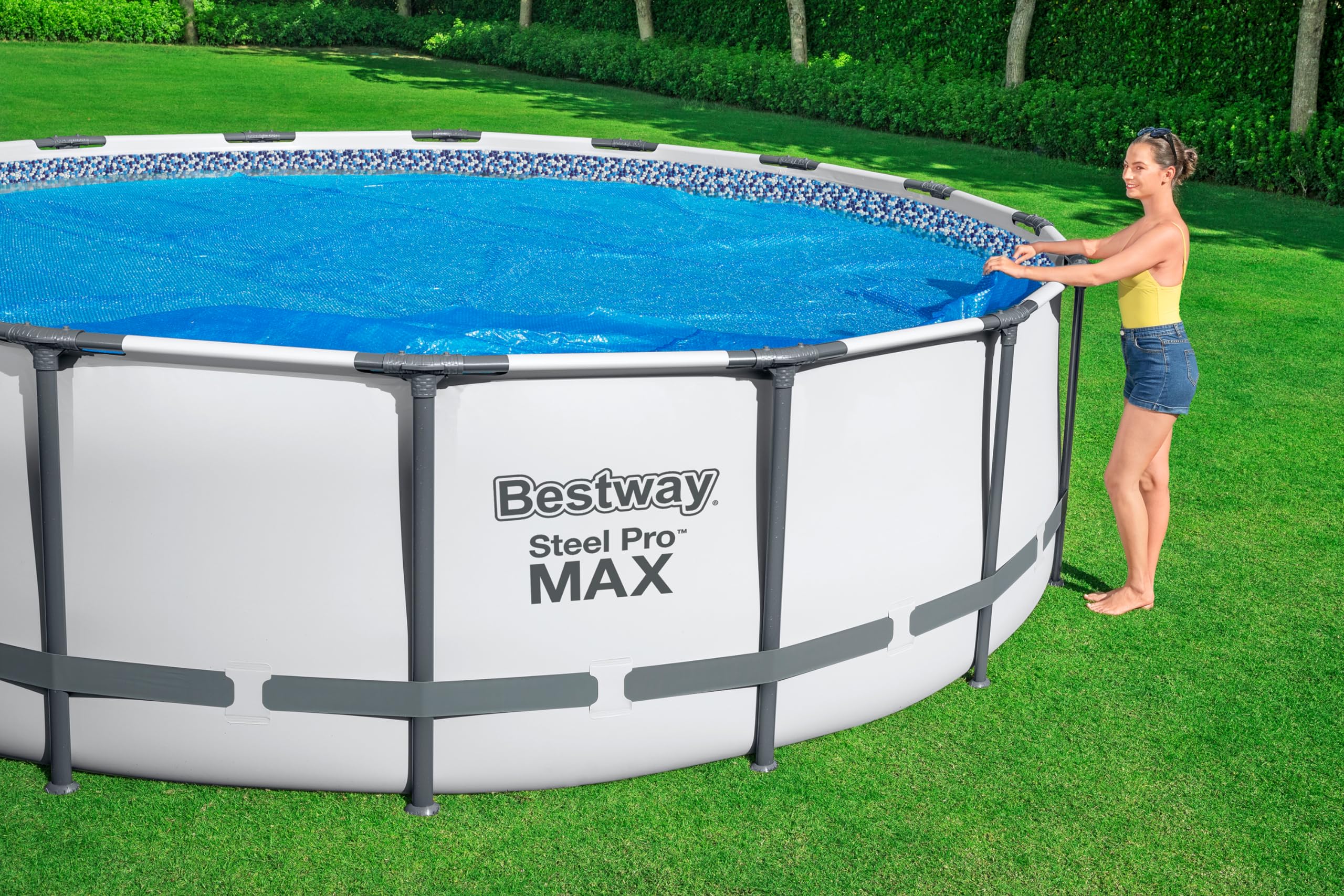 BESTWAY Cobertor Solar Redondo Ø527 cm para Piscinas Redondas de Ø549 cm Azul