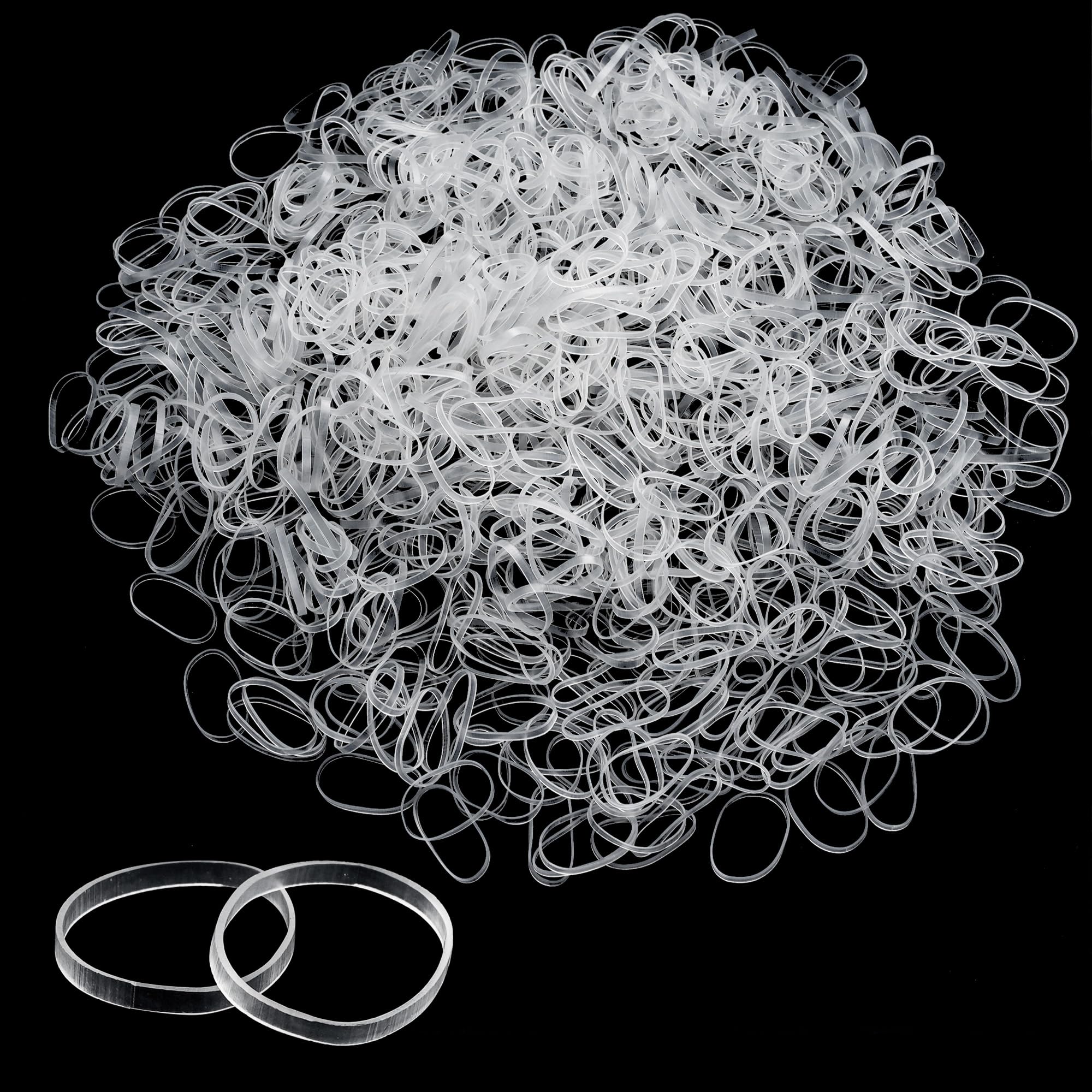 Gomas Pelo Niña Transparentes, 1000Pcs Gomas de Pelo Pequeñas Elásticas, para Peinados Diarios y DIY