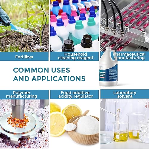 Miniatura 2 de Hidróxido de amonio extra puro – 19% de hidróxido de amoníaco de grado reactivo ACS para uso industrial, laboratorio de ciencias – Limpieza potente,