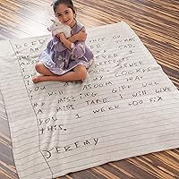 Vista 2 de Manta personalizada con letras de vellón, regalo de amor personalizado para mi hija, hijo de parte de mamá, manta de letras escritas a mano para mi