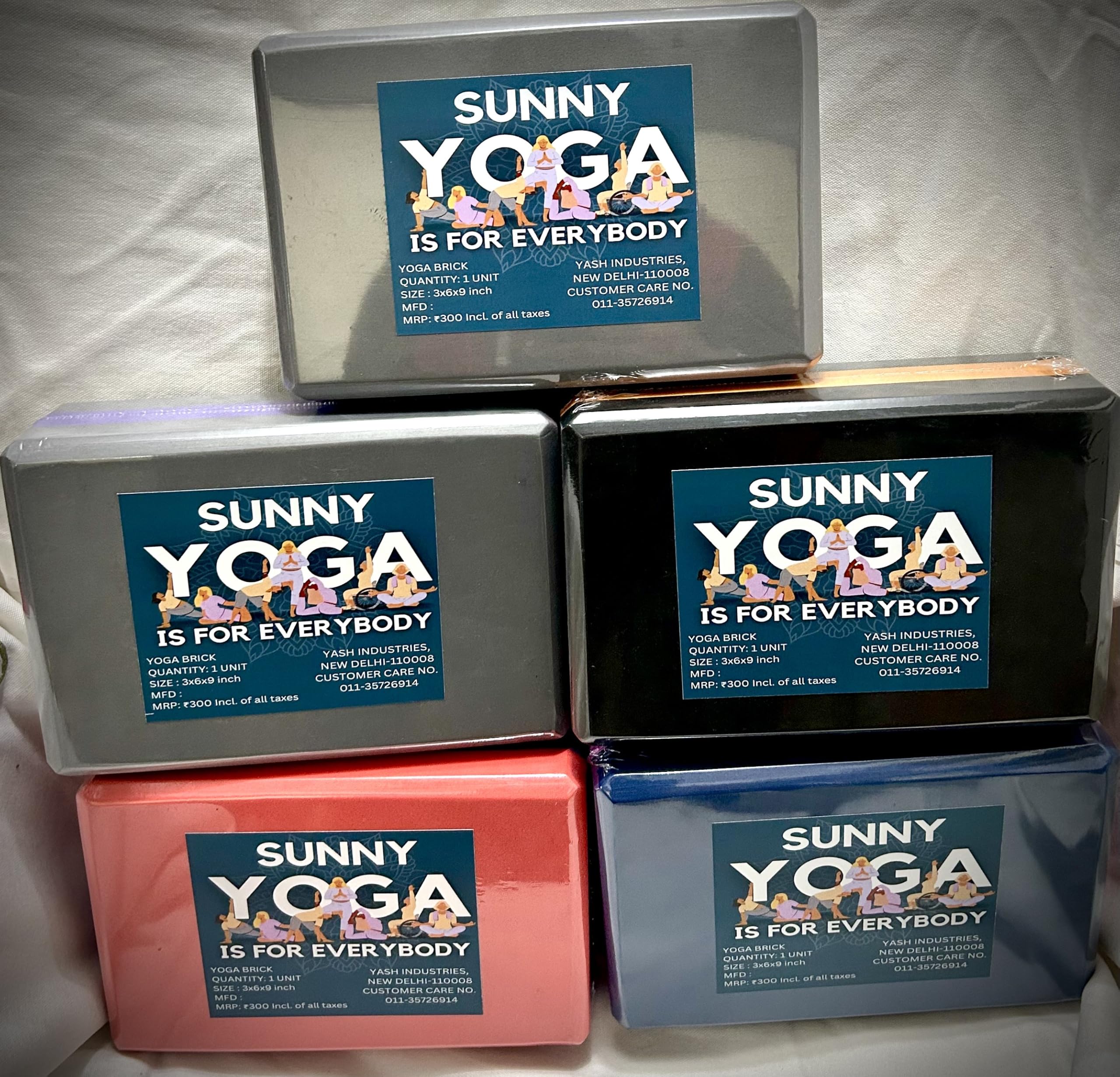 High Density Foam Yoga Block Brick Set of 2 for Improve Strength, Aid Balance, and Flexibility/Yoga Blocks Set Of 2, Yoga Brick, Gym Accessories (Muiti Colour)-image-48