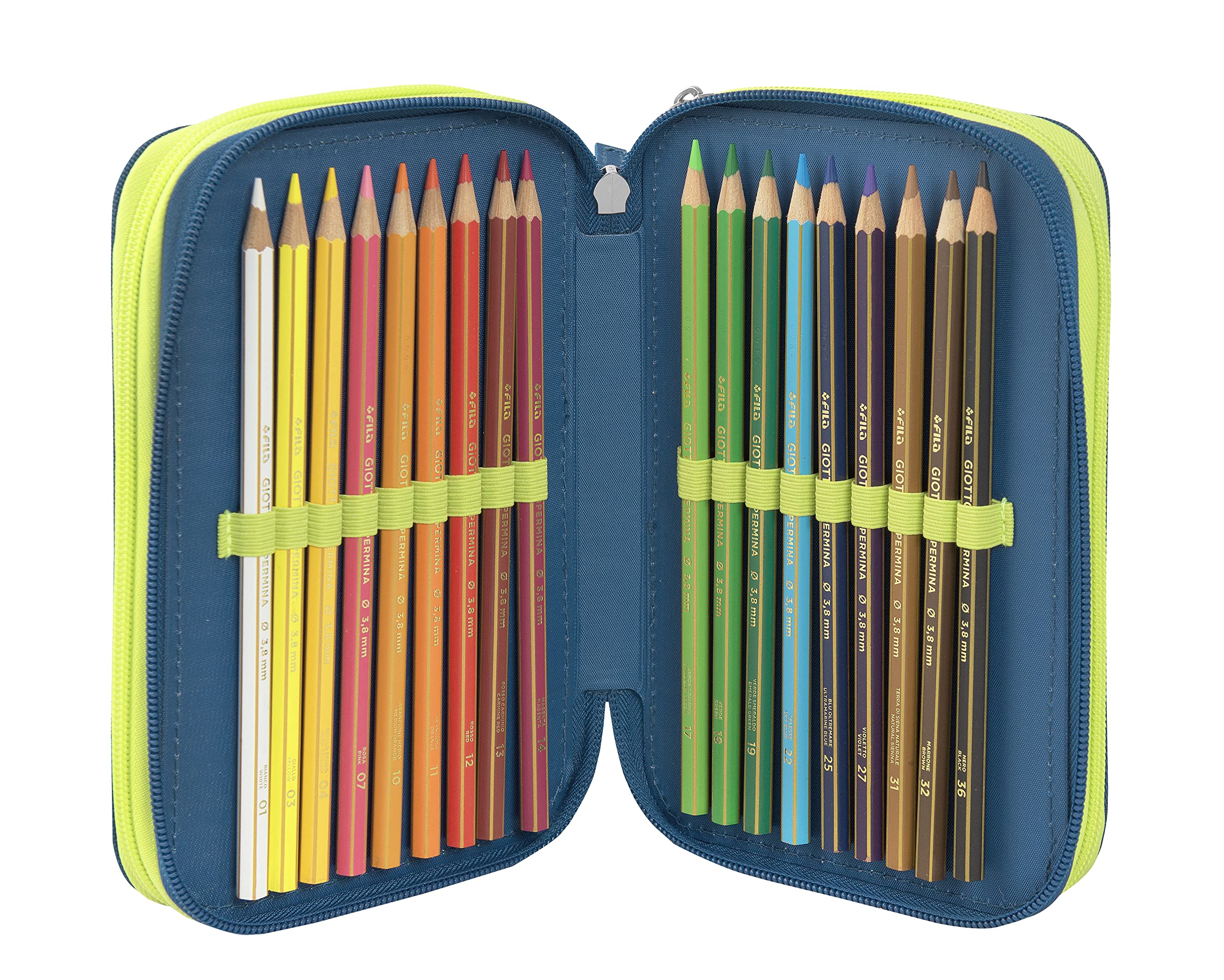 WWF - Astuccio Scuola Ufficiale WWF, Astuccio 3 Scomparti Bambino e Bambina con Set Cancelleria, Penna Cancellabile Blu Frixion e Pratica Chiusura a Zip