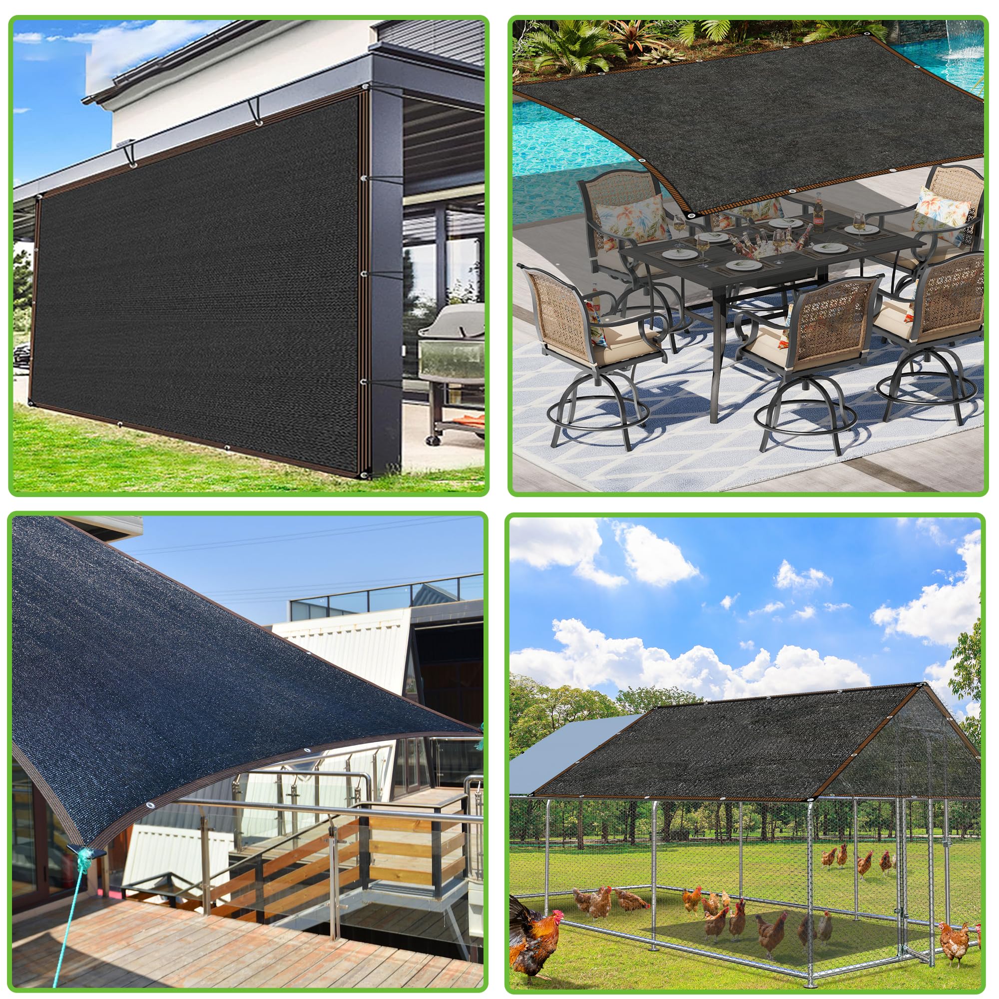 Rete Ombreggiante, 3x3m 95% Resistente Ai Raggi Uv Telo Ombreggiante Con Occhielli, Panno Ombreggiante Per Esterni Per Pergola Piante Da Patio Serra Pollaio Auto Piscina