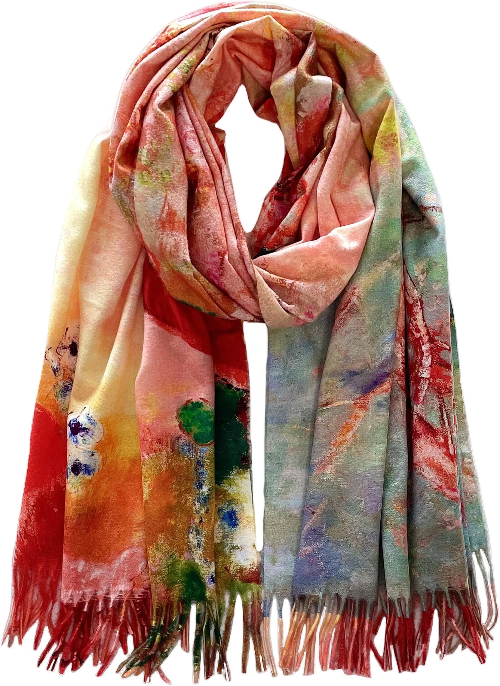 Reversible Scarf Soft Large Shawl Wrap Blanket Double Sided Art Print Warm Pashmina Stoles Klimt Van Gogh Gifts