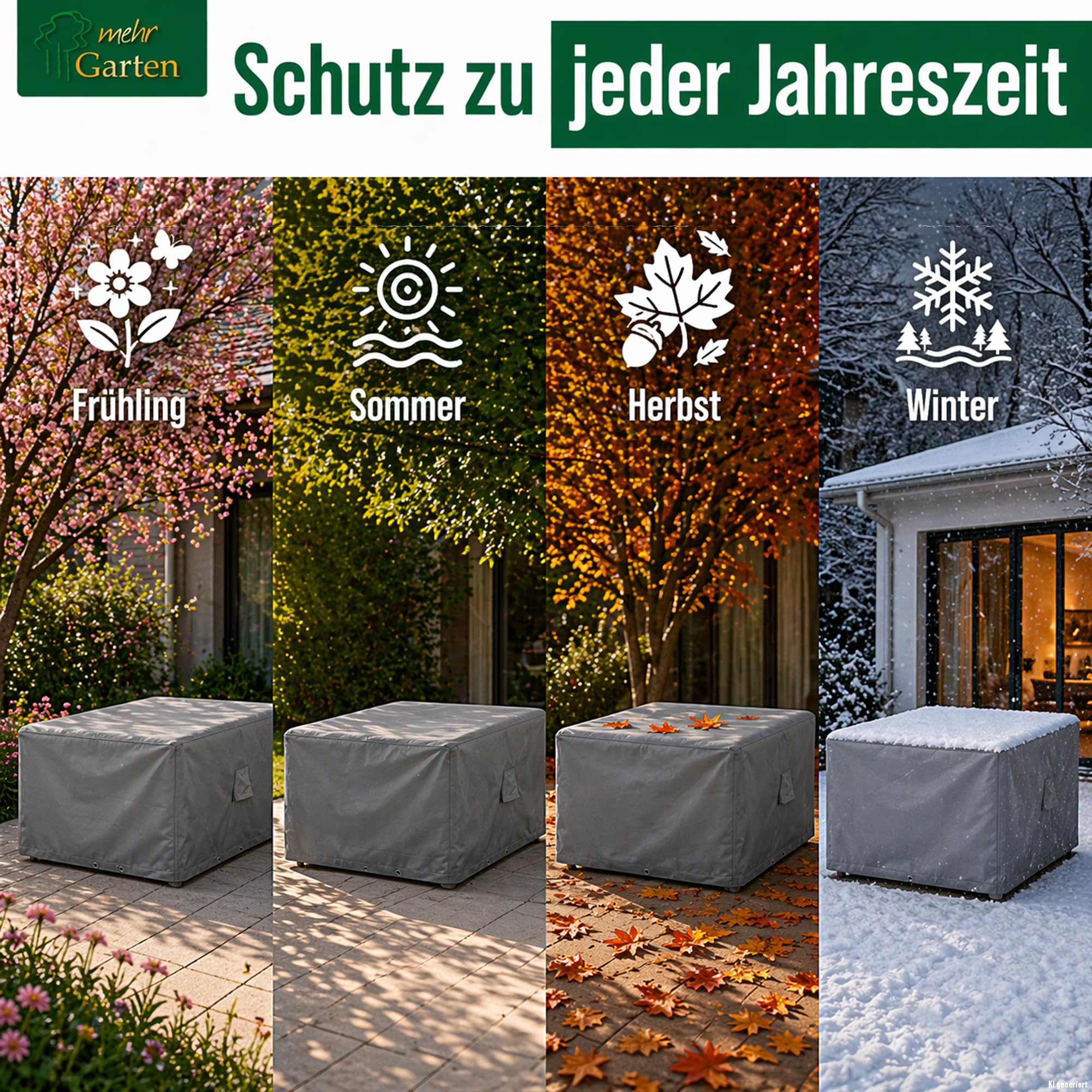Abdeckung Loungehocker, 85x85x45 cm, grau, Oxford 600D Gewebe, Schutzhülle für Gartenmöbel, wasserdicht, UV-beständig und wetterfest