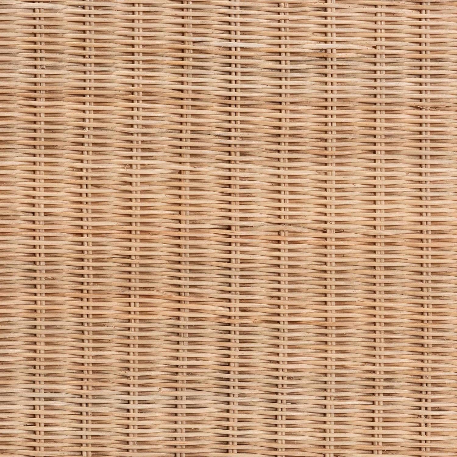 Bali & pari Oxford Natural Rattan Furniture with Braided Edges and emblished Decorative Ring Design, end Table