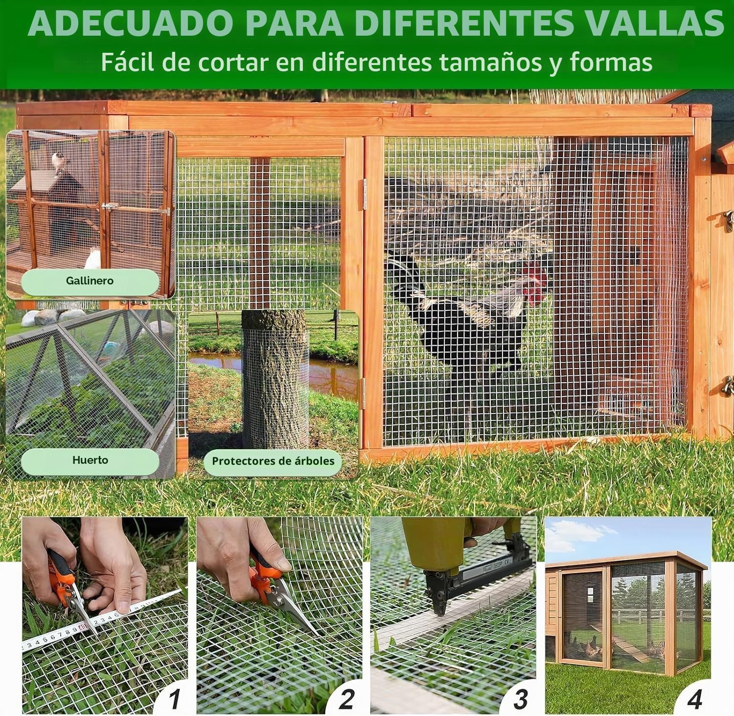 Malla de alambre fina, 1m x 10m malla para topos para maceta elevada, alambre galvanizado de 0,7mm de espesor, malla de 12x12mm, alambre para conejos, alambre para aves, alambre para gallinas