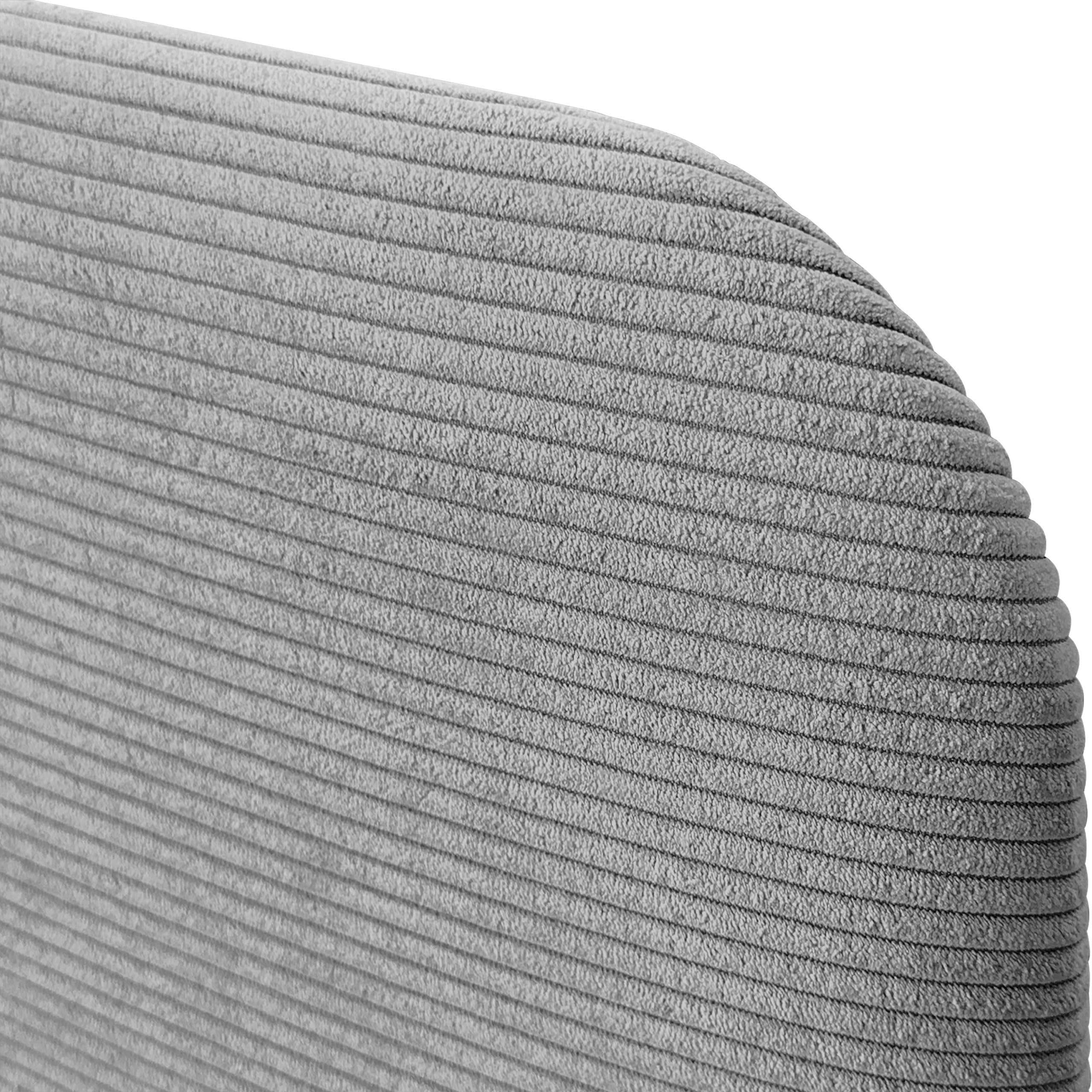 DHOME Tête de Lit Rembourrée Lisse et Courbée 70cm en Velours Côtelé Premium pour Mur Acoustiques Absorbantes Tête de Lit pour Chambre (Gris, 160cm)