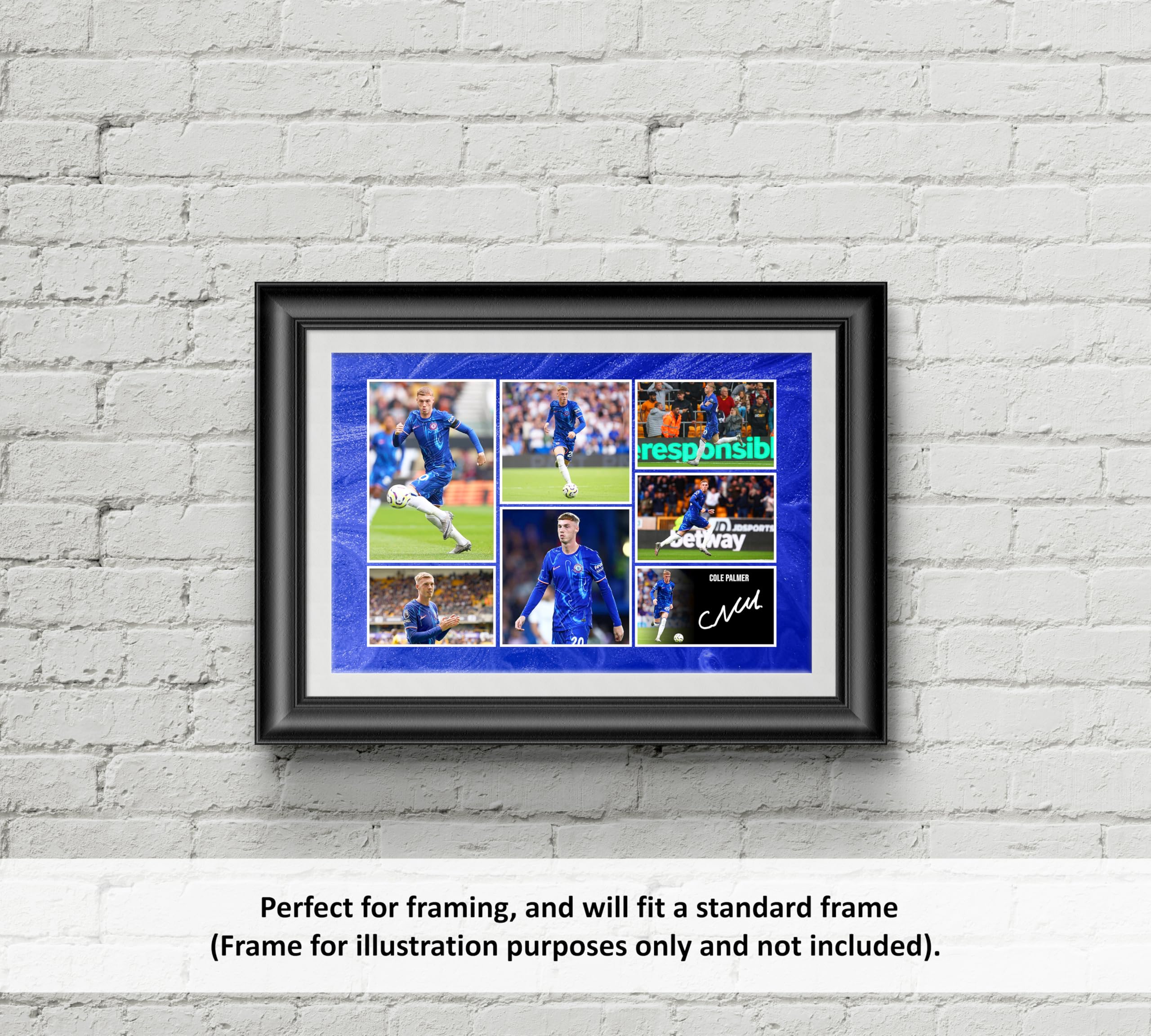 RJR PRINTS Cole Palmer – Chelsea Football Player firmado 30,5 x 20,3 cm, autógrafo impreso con una firma preimpresa que sería un excelente regalo para cualquier fanático.