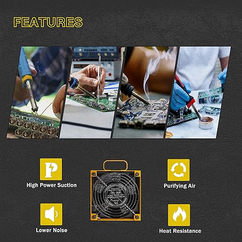 Miniatura 7 de Extractor de humo de soldadura KOTTO. Extractor de humo, para prevención, ventilador de trabajo para estación de soldadura