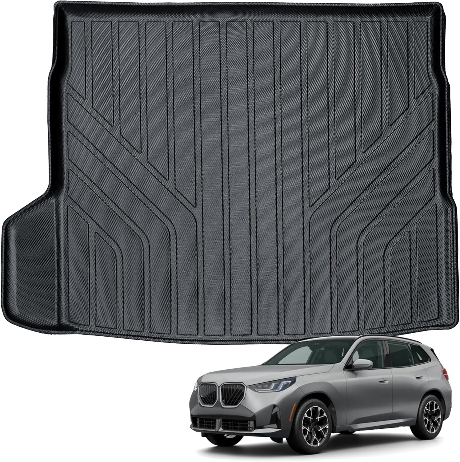 Auxko All Weather Cargo Liner Fit for BMW X3 2025 TPE Car Mat Accessories for BMW X3 2025 All Season Guard Odorless Anti-Slip Cargo Mat Black X3|2025|cargo mats