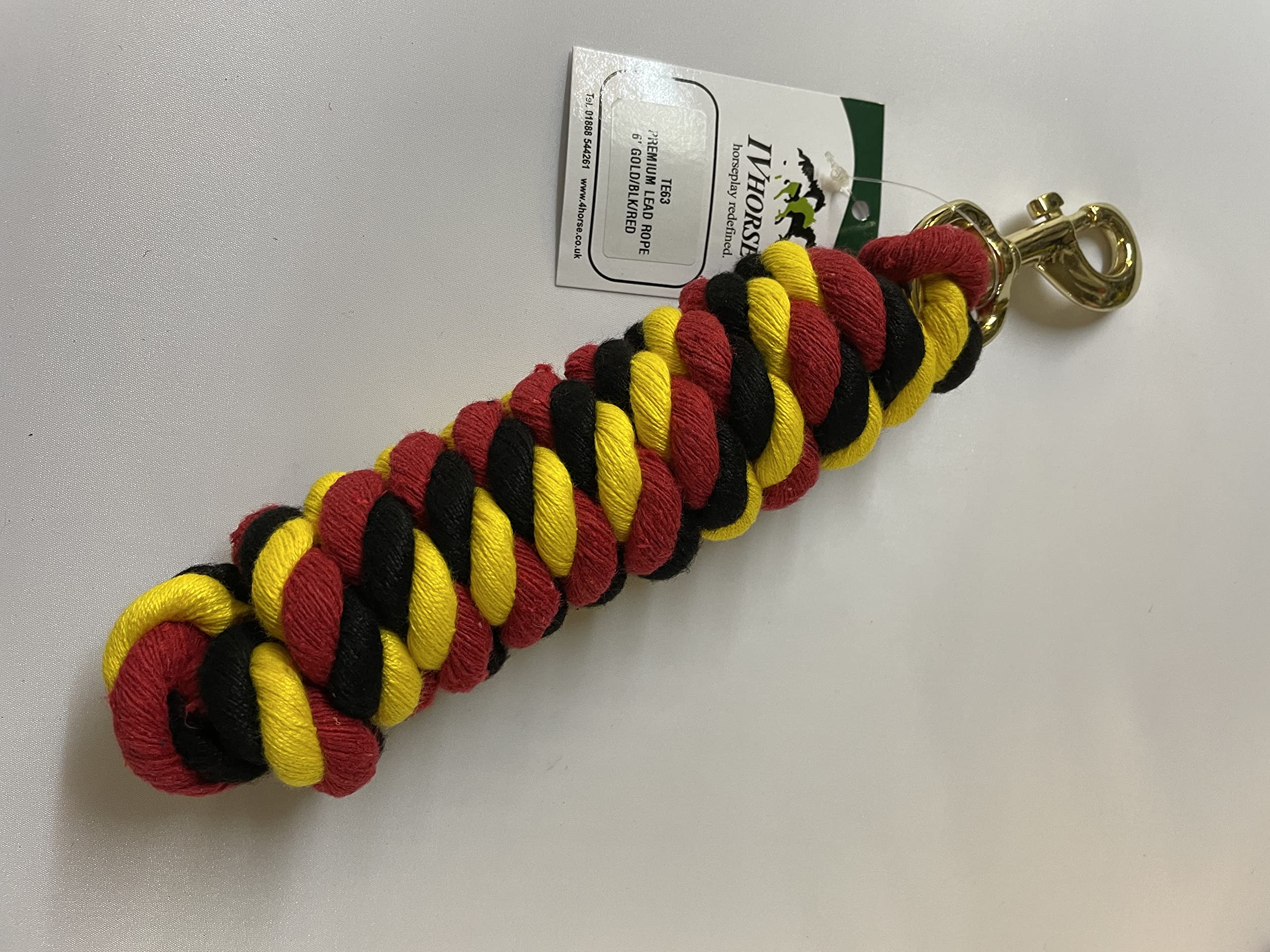 IV Horse 6' Mulit Coloured Acrylic Leadrope (Red/Black/Gold)