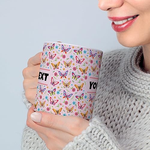 Miniatura 2 de Taza personalizada para niños  Mariposas  Nombretexto personalizado, chocolate caliente de cerámica, cacaotaza de café para niñas, regalo de