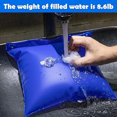 Miniatura 5 de Paquete de 12 bolsas colgantes para cubierta de piscina, de PVC de 0.016 in, tubo de agua de invierno resistente para cubierta de piscina de