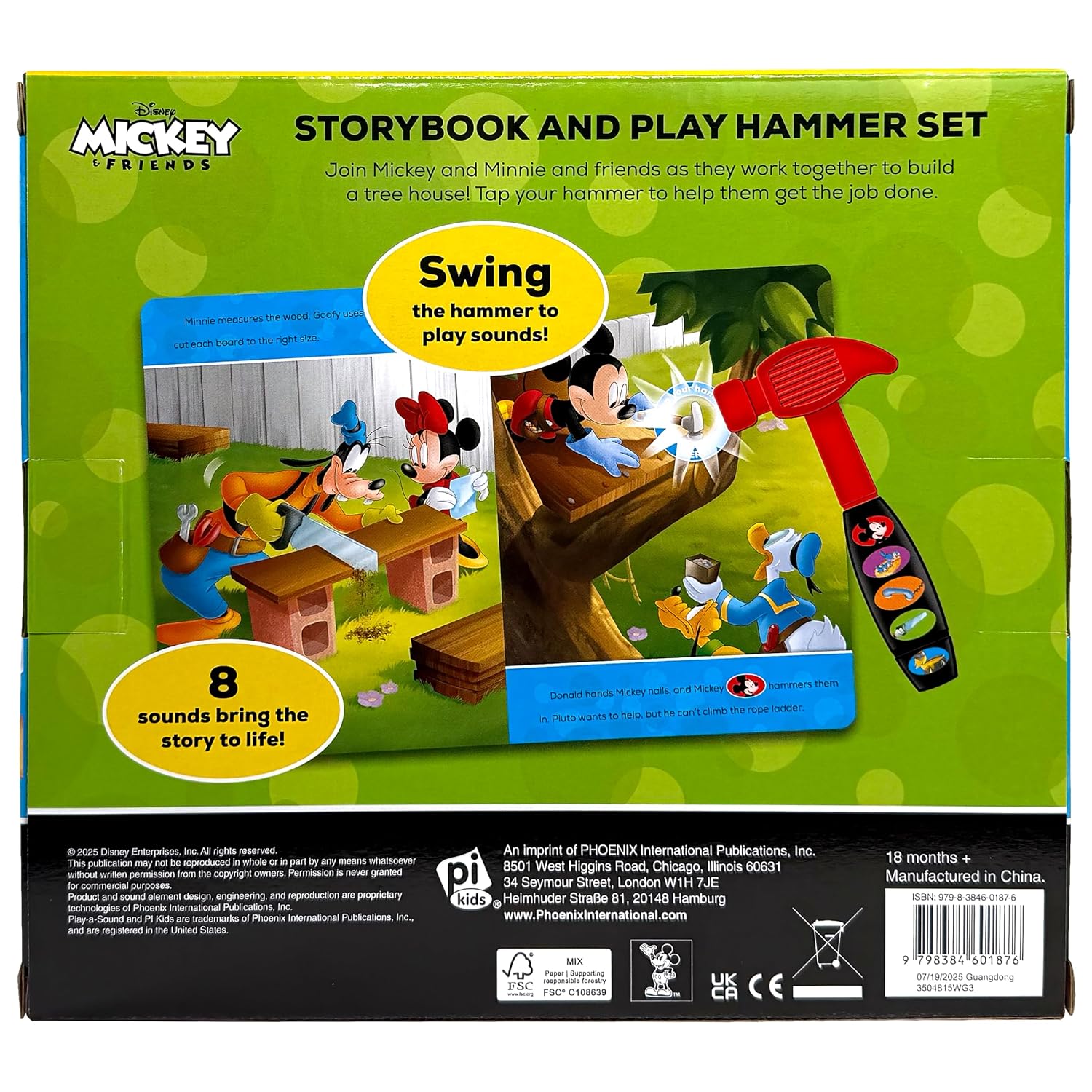 Disney Mickey Mouse & Friends - Let's Build! Storybook and 8-Sound Play Hammer Toy and Activity Book Set - PI Kids      Product Bundle – October 7, 2025