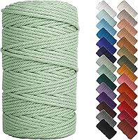 Vista 141 de NOANTA - Cuerda de macramé color verde aguamarina, 1/8 pulgadas (3 mm) x 109 yardas (100 metros), cuerda de algodón colorido para colgar