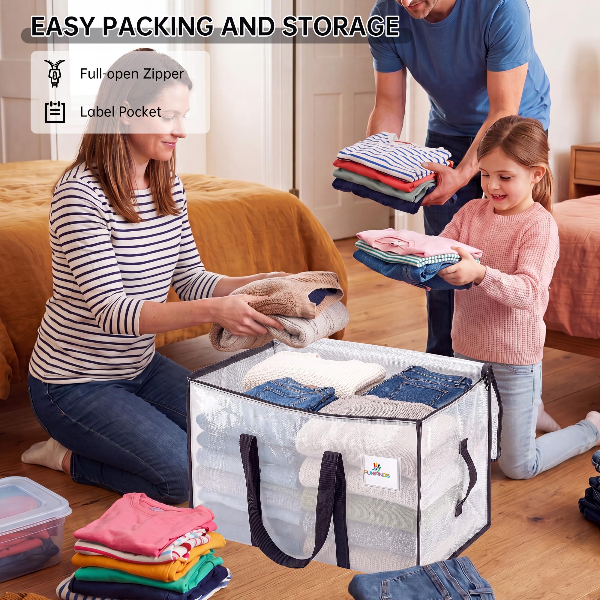 Extra Large Moving Bags - Durable Storage Containers -4 Extra Large Moving Bags - Durable Storage Containers -4