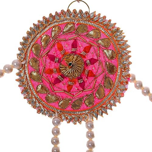 Miniatura 4 de Toran Bandanwaar Gota - Cuentas de pompón para colgar para el hogar, pared, puerta, templo, festival, boda, fiesta, decoración y regalo (rosa)