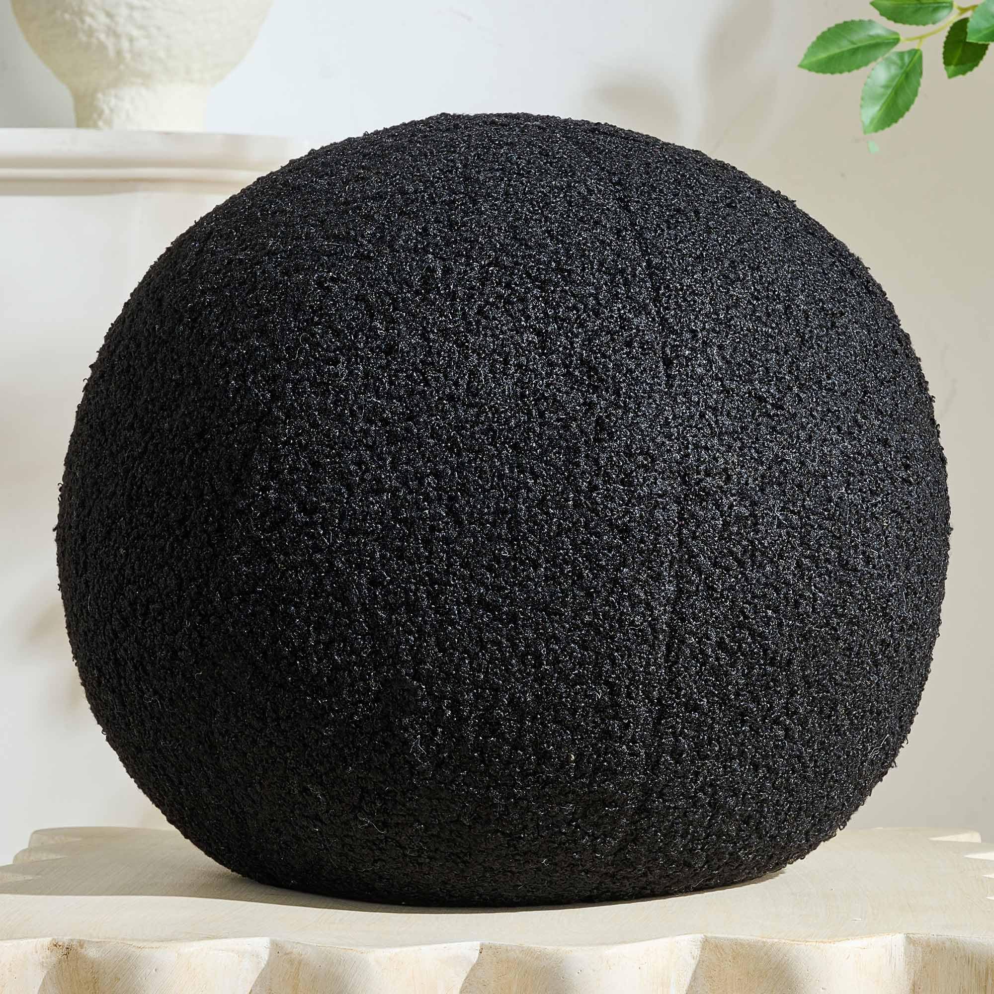 11.8 inch Ball Pillow Round Decorative Pillow Black Sphere Shaped Throw Pillows Soft Nordic Style Boucle Pillows Cushion for Bed Couch Living Sofa Room Decor-image-49