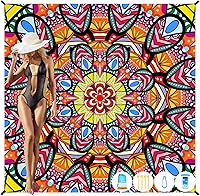 Vista 124 de Beach Blanket Oversized Extra Large 78" X 81",Waterproof Sandproof Beach Blanket 1-7 Adults Lightweight Durable for Travel Camping Hiking Picnic