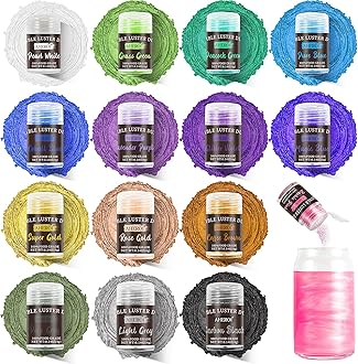 Aheroi Edible glitter Set of 15, Food Grade Edible Powder ocktail Glitter Shimmering Glitter for Drinks, Luster Dust Sprinkles Powder for Fondant Cake Decor(4g/0.14oz)