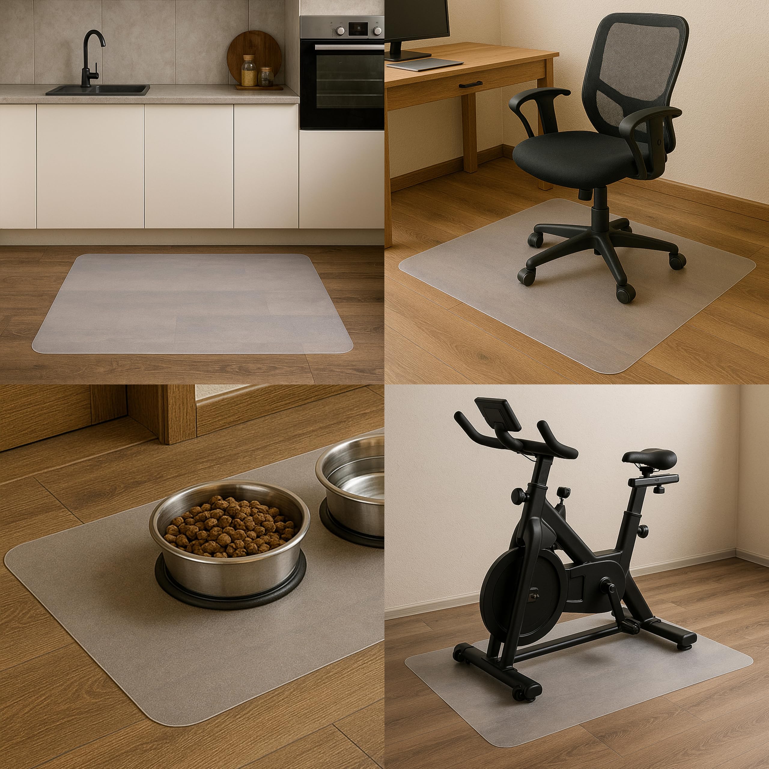 hjh OFFICE Fortiflex - Tappetino protettivo per pavimento, 150 x 116 cm, trasparente, antigraffio e antiscivolo, per pavimenti duri come laminato, parquet e piastrelle
