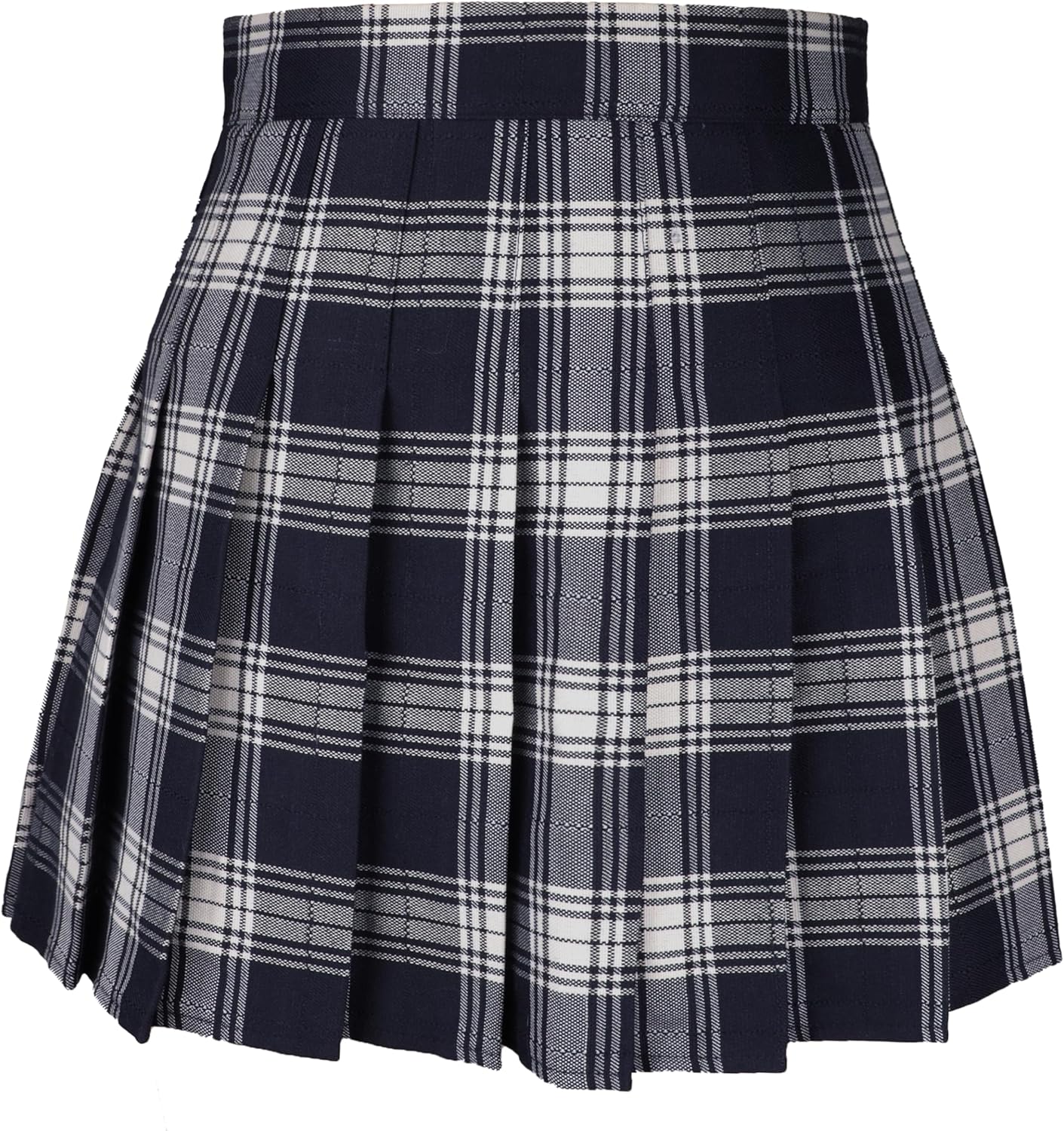 AULKEEP Womens Goth Black Mini Skirt with Belt Punk High Waist Plaid Skirts for Women for Streetwear - Image 3
