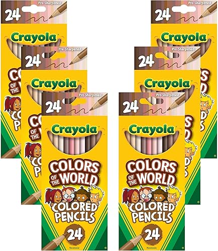 Crayola, Colors of the World - Lápices de colores en tonos de piel, a granel 6 juegos de 24 colores