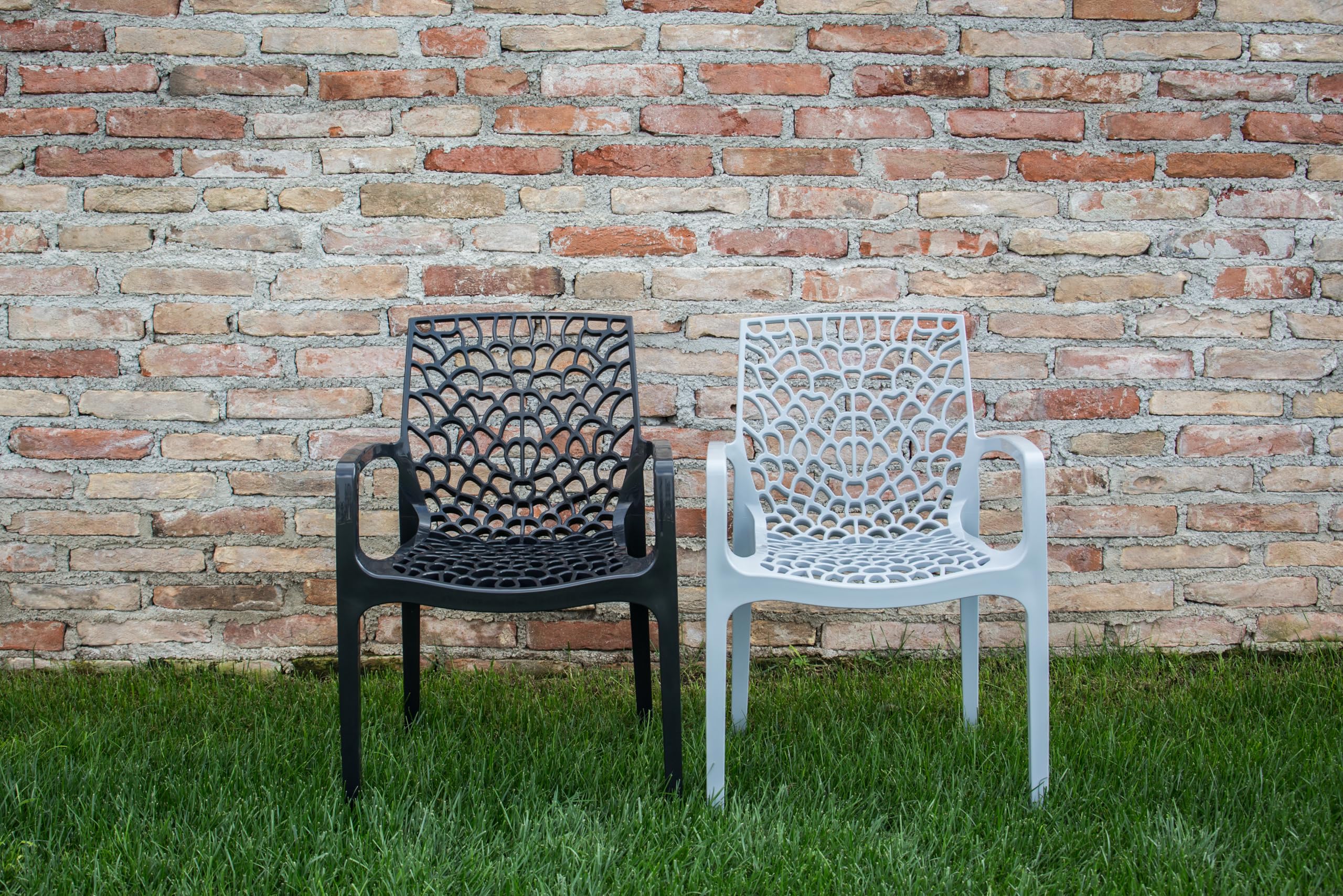 METRO Professional Silla de Jardín con Reposabrazos Maurage, Polipropileno, Apilable, para Exterior, Antracita