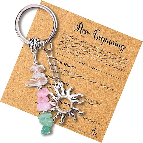 ZUNGHAND Crystal Keychain – Boho Charm for Women – Good Luck Gift, Motivational Spiritual Protection Accessory