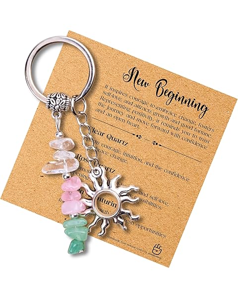 Crystal Keychain for Women – Cute Boho Charm, Good Luck Gift, Motivational Accessor...