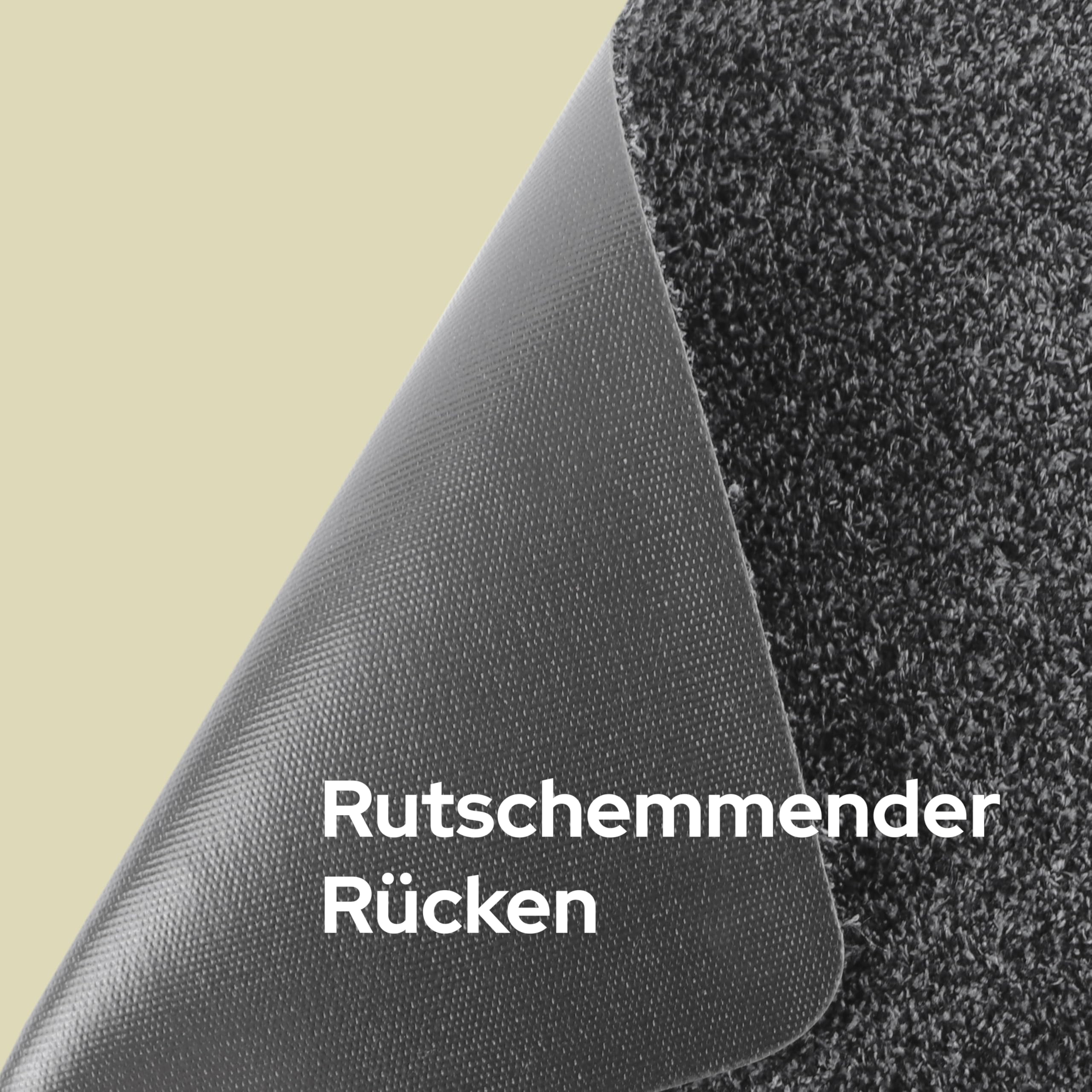 Primaflor Schmutzfangmatte Aqua Stop | 100 x 120 cm | Granit | 80 % Baumwolle, bei 30 °C waschbar, 6 mm flach und mit rutschhemmendem Vinylrücken für Eingang, Flur und Tür