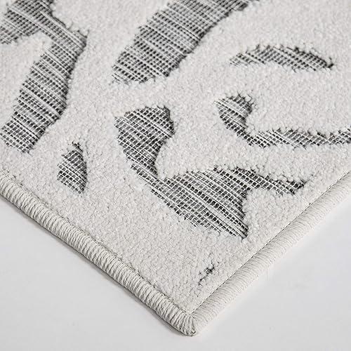 Miniatura 3 de My Texas House Lady Bird - Alfombra de área para interiores y exteriores, color gris natural, 1 pies 11 pulgadas x 4 pies