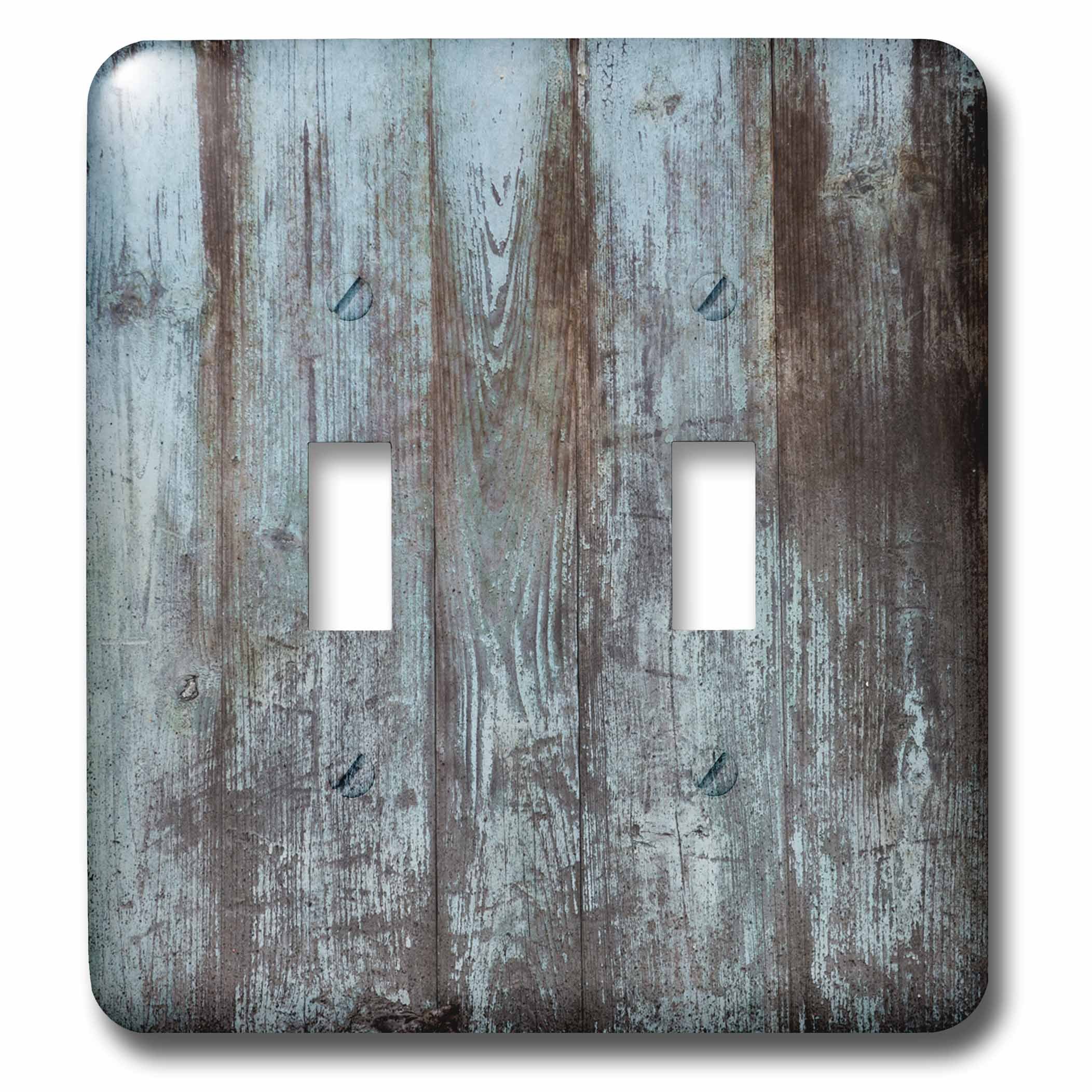 3dRose LLC. lsp_239937_2 Blue Distressed Country Wood Effect - Double Toggle Switch, Multicolour