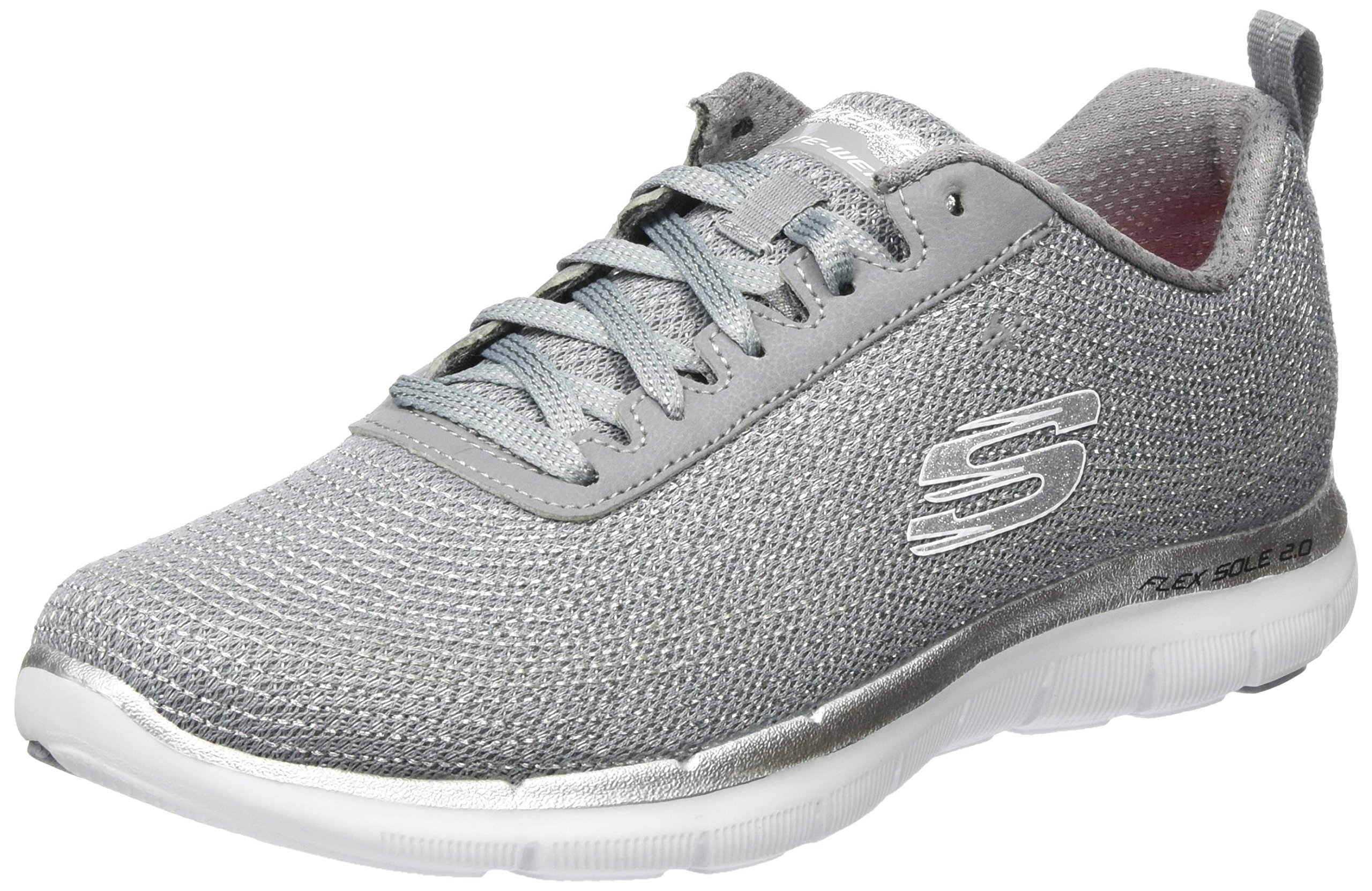 Skechers Flex Appeal 2.0 Metal Madness, Chaussures Multisport Outdoor, Gris (Gysl), 35 EU