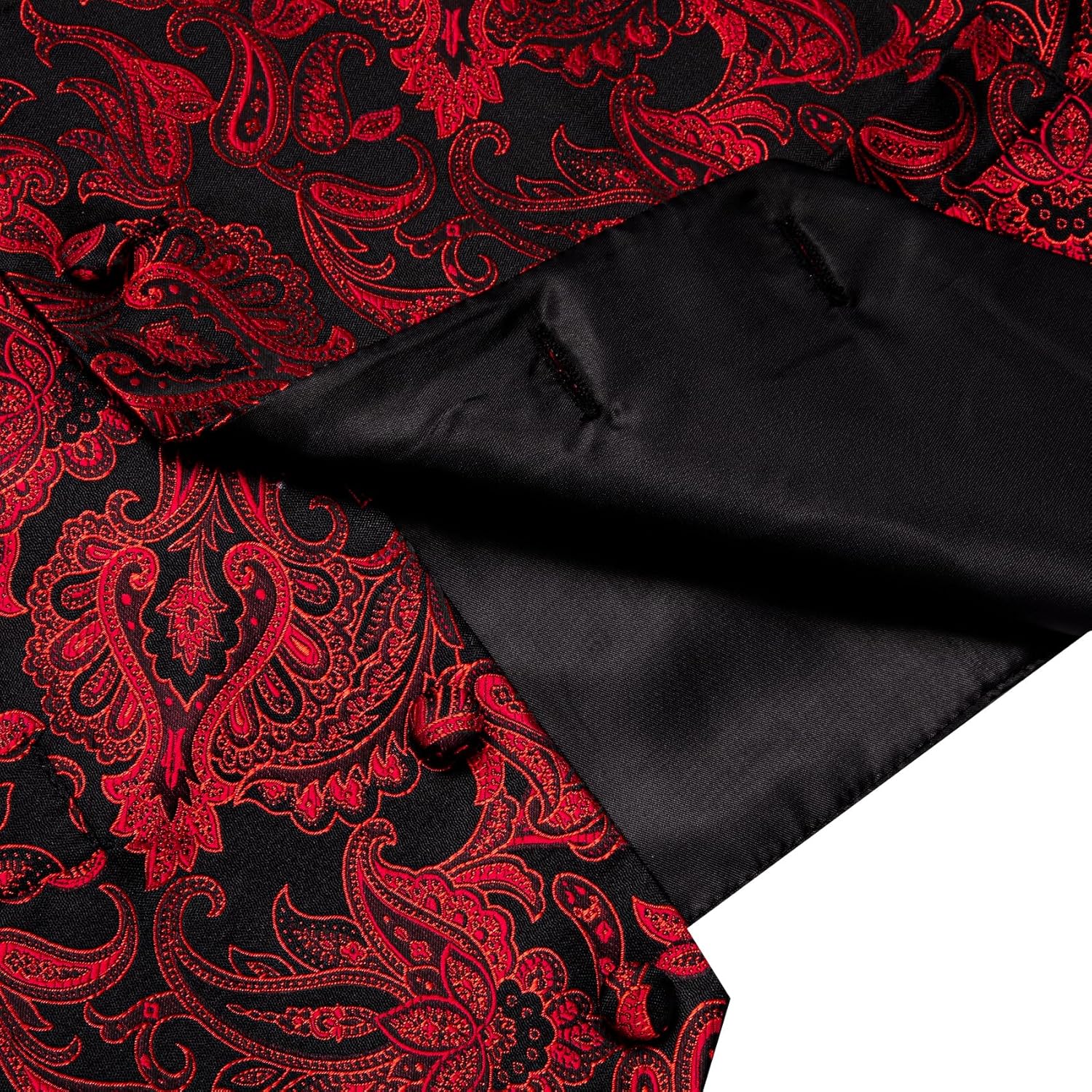 Mens Victorian Vest Tie Set Silk Paisley Suit Vests Formal Waistcoat Gothic Steampunk Vest with Notched Lapels - Image 6