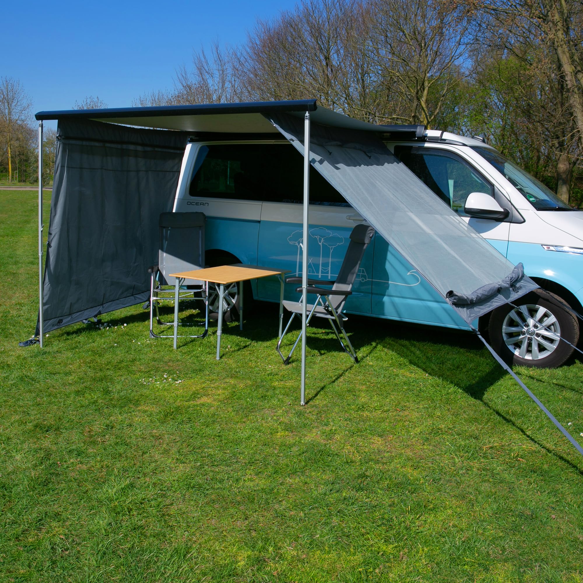 Votre GEAR Bus de camping Sun + Rain Blocker Parois latérales – 2 x paroi latérale pour tente de soleil avec 2 m de déploiement