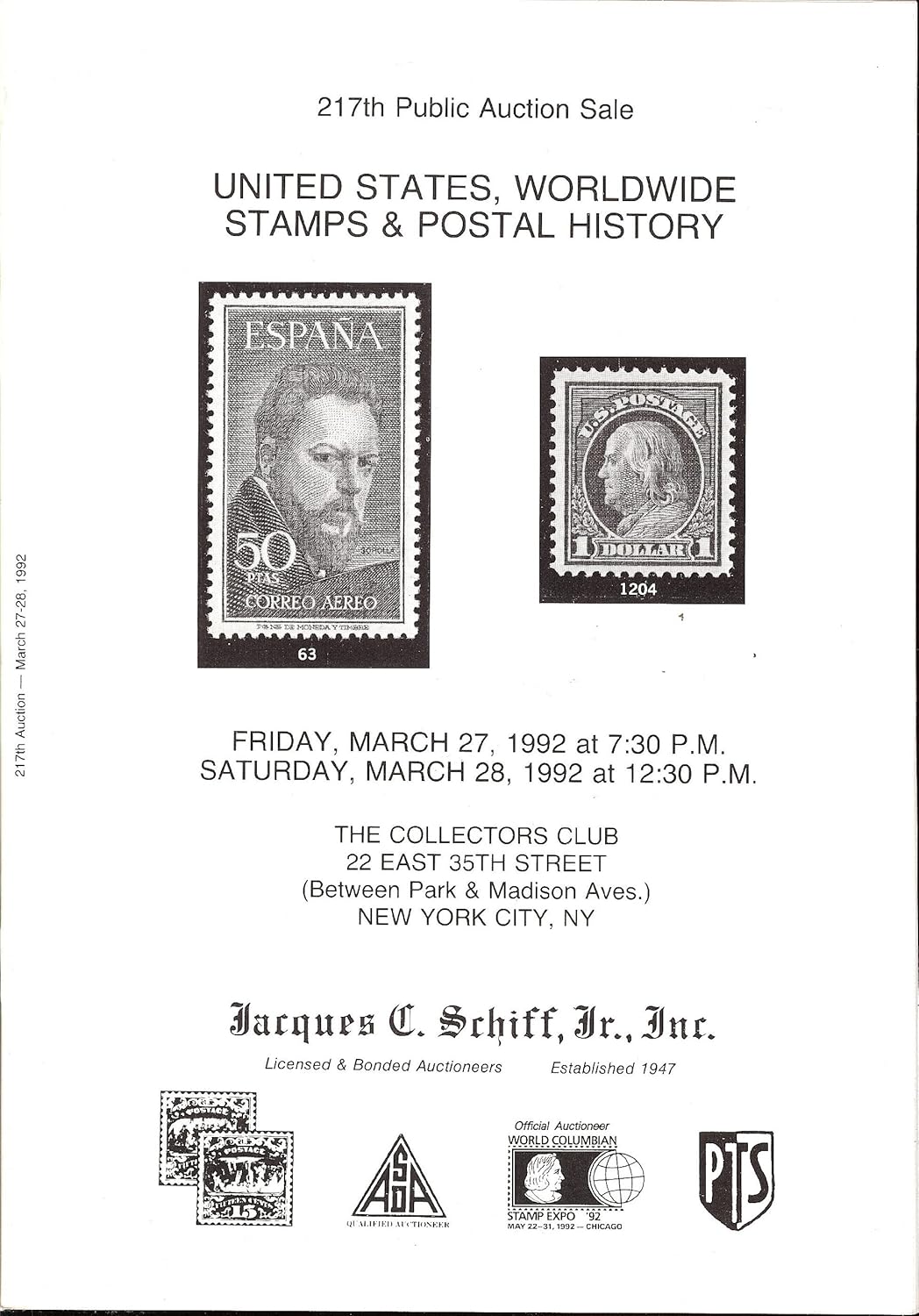United States, Worldwide Stamps & Postal History (Stamp Auction Catalog